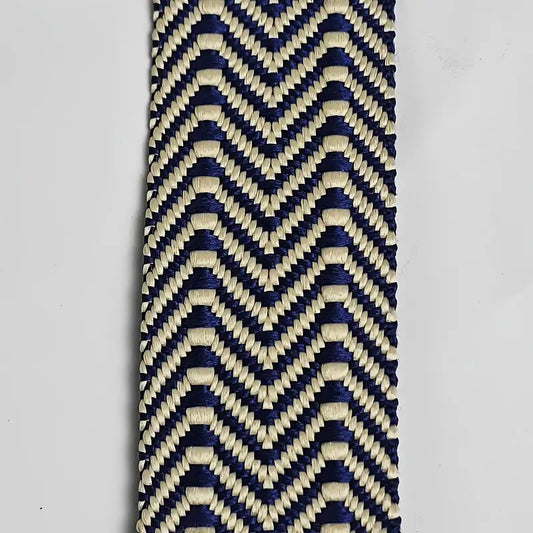 Navy Zig Zag Pattern - Hattie Lapel