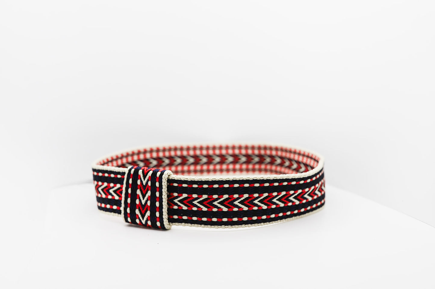 Bohemian Red White Navy Hatband - Hattie Lapel