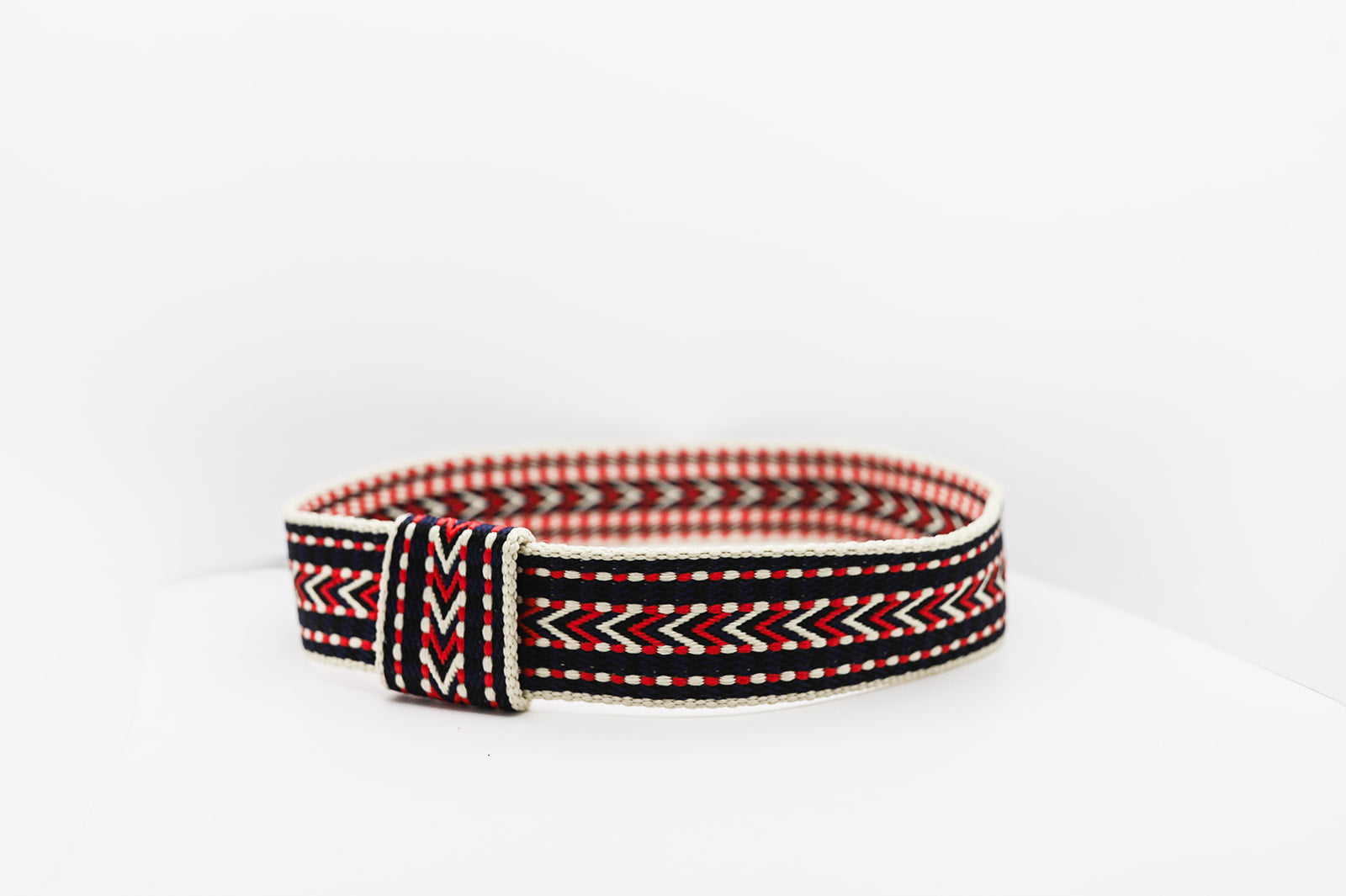Bohemian Red White Navy Hatband - Hattie Lapel