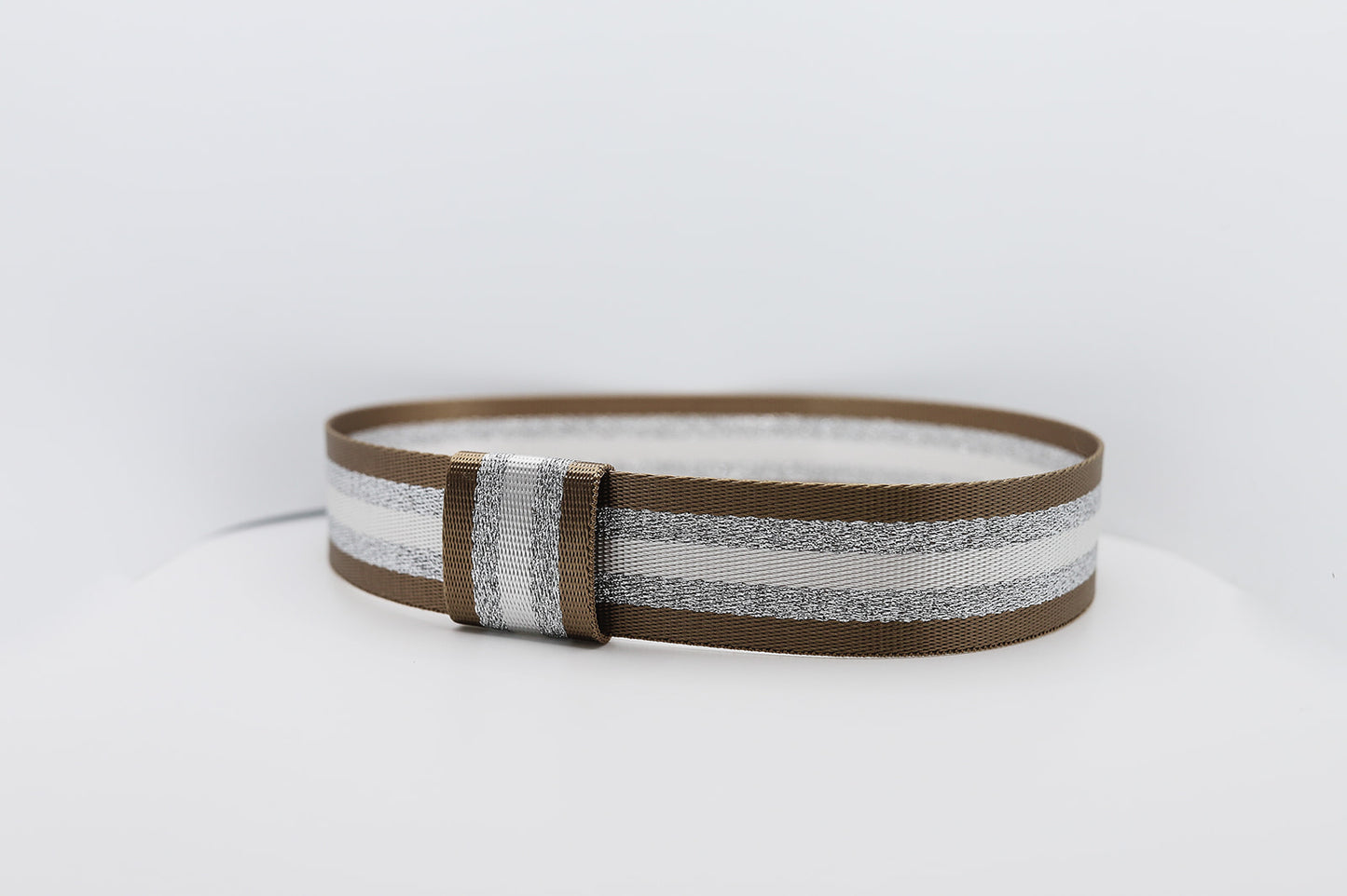Chocolate Silvery Stripe Hatband - Hattie Lapel