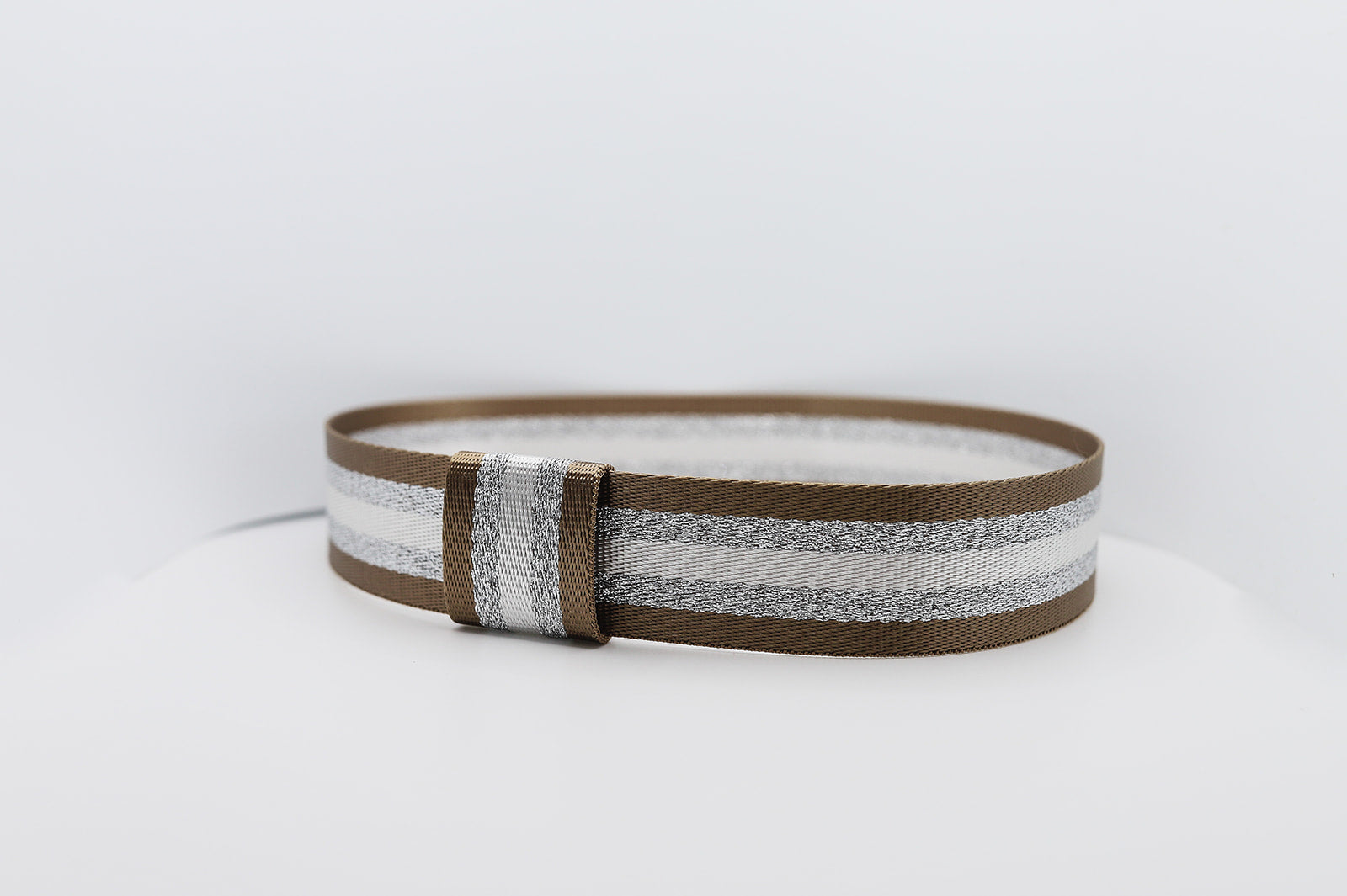 Chocolate Silvery Stripe Hatband - Hattie Lapel