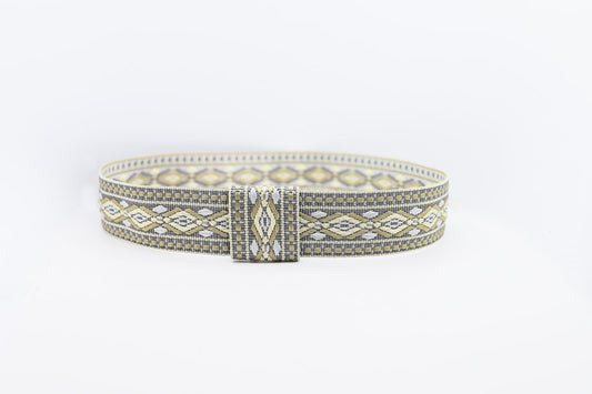 Grey Beige Bohemian Hatband - Hattie Lapel