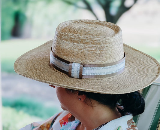 Chocolate Silvery Stripe Hatband - Hattie Lapel