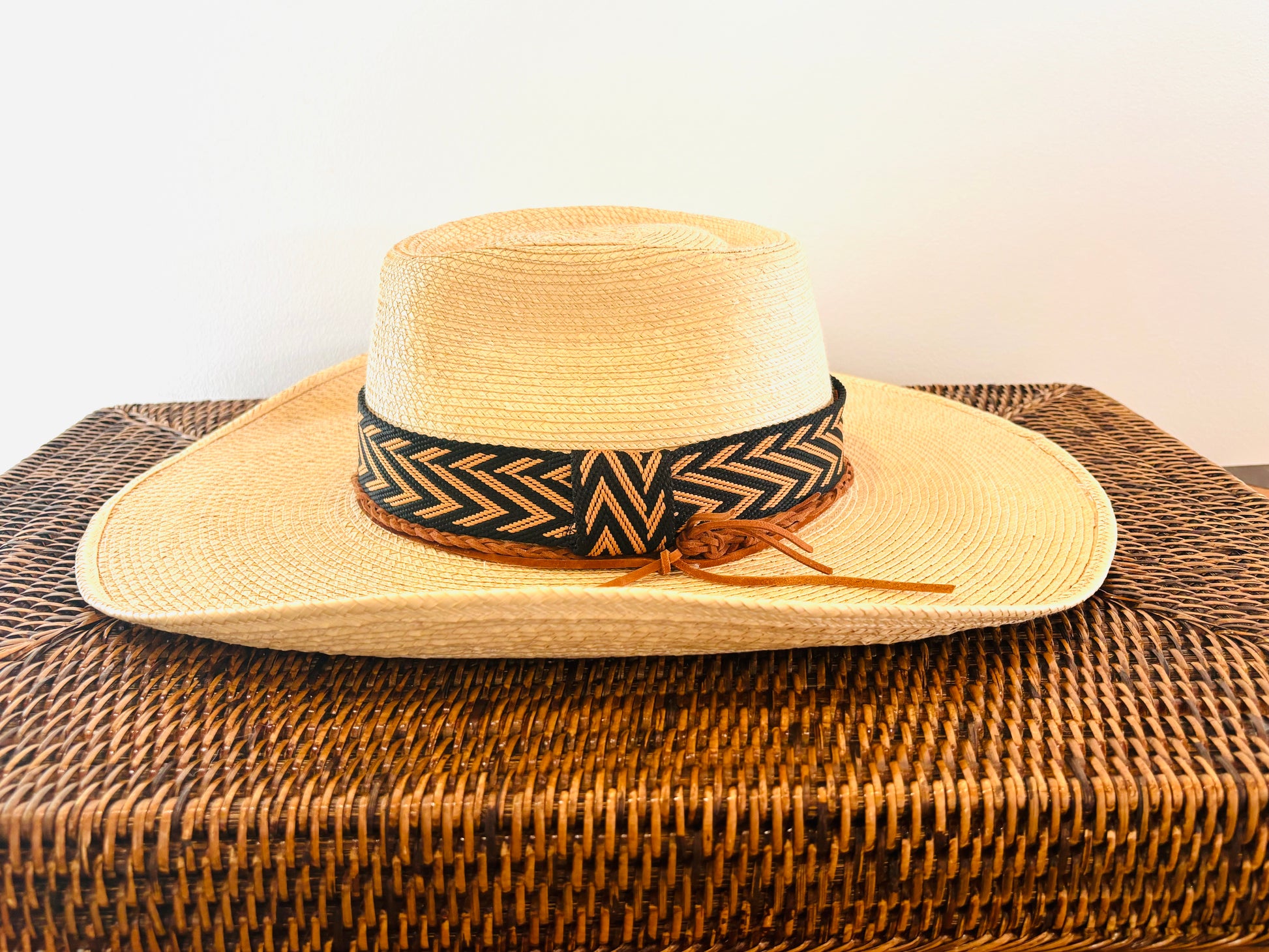 Brown Black Braided Hatband - Hattie Lapel