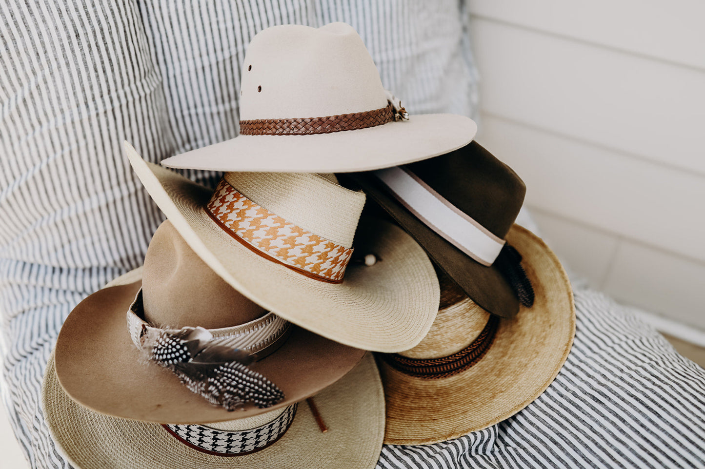 Khaki Cream Luxury Hatband - Hattie Lapel