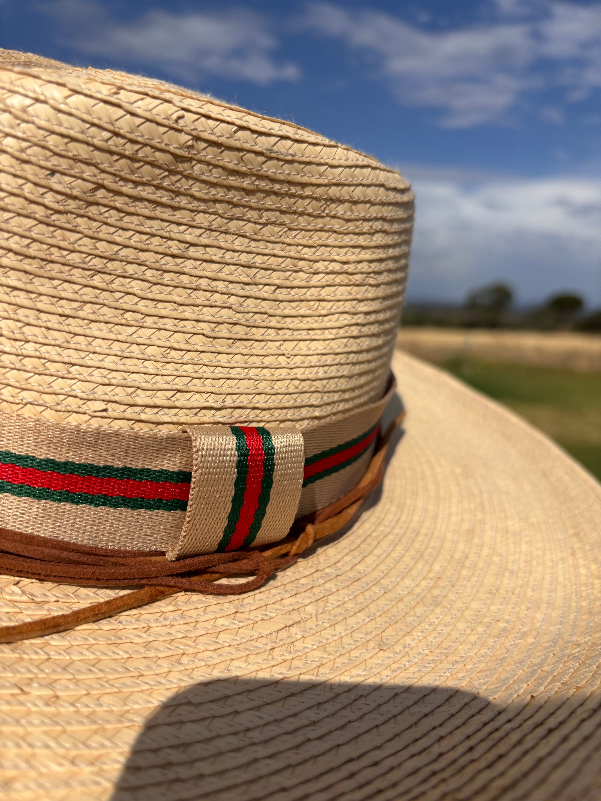 Red Green Tan Hatband - Hattie Lapel