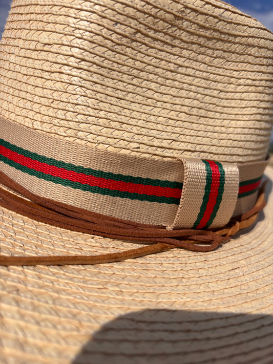 Red Green Tan Hatband - Hattie Lapel