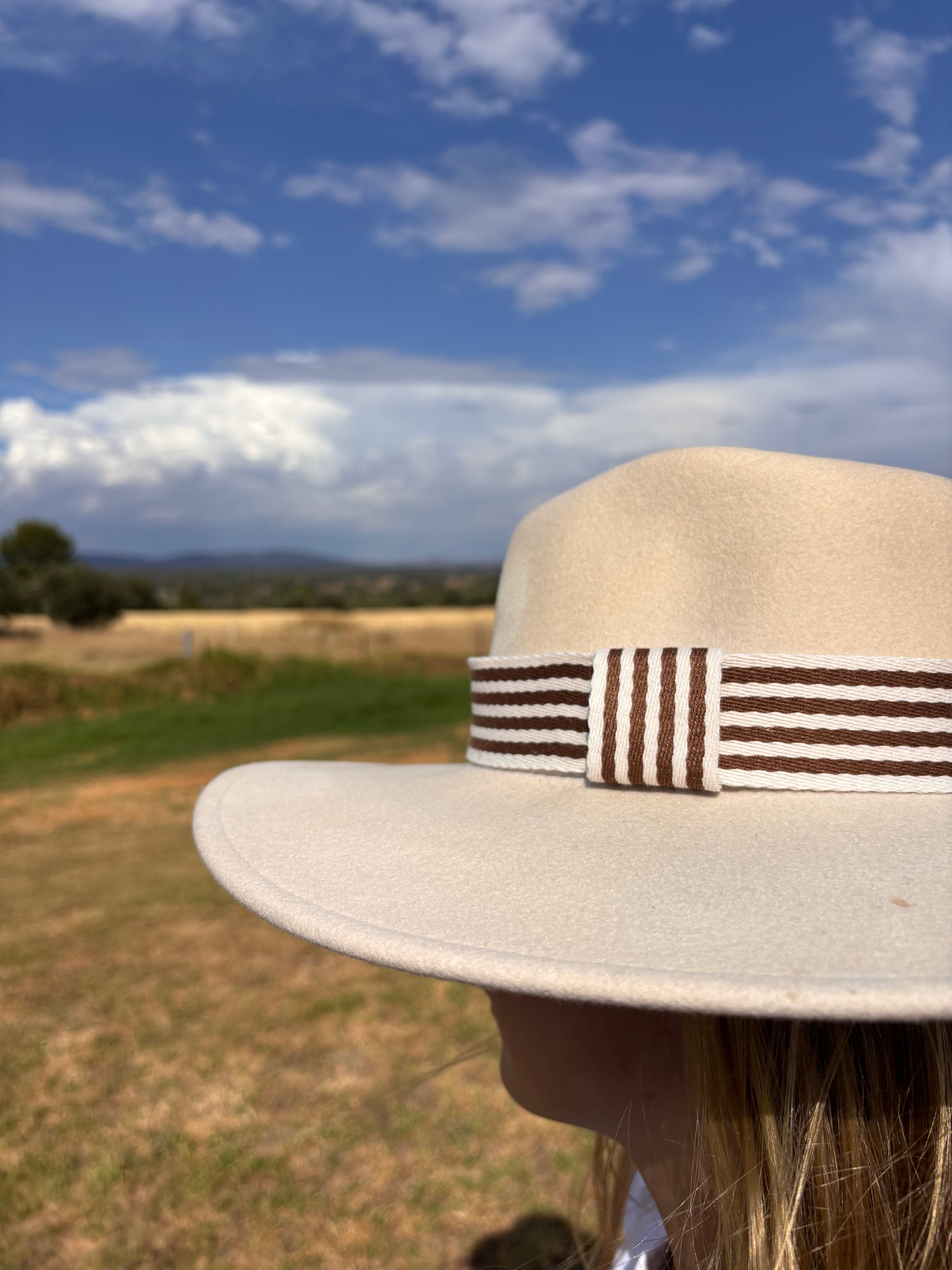 Brown Beach Stripe Hatband - Hattie Lapel