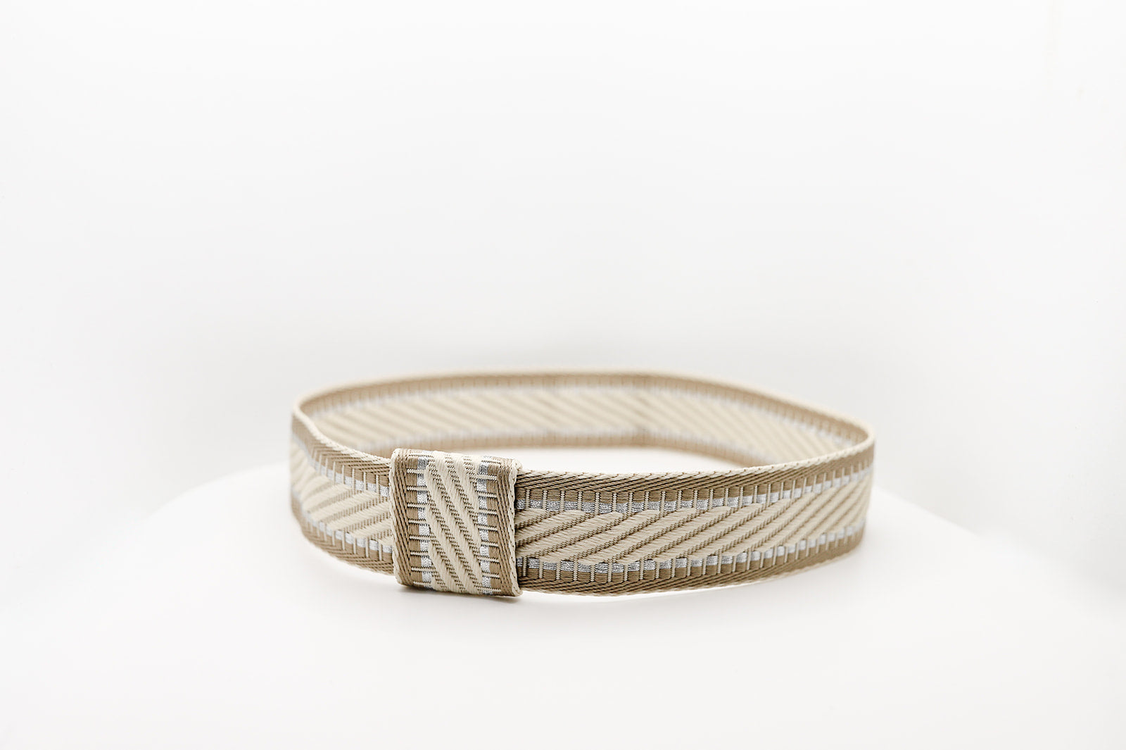 Khaki Cream Luxury Hatband - Hattie Lapel