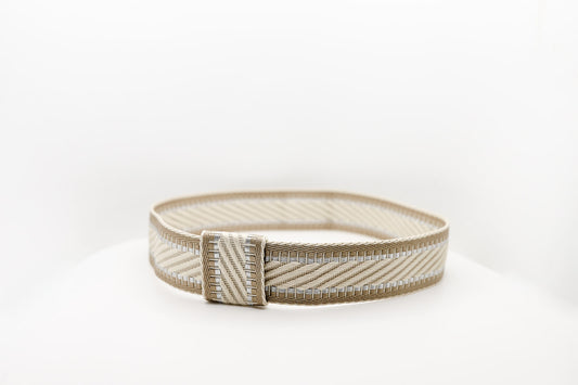 Khaki Cream Luxury Hatband - Hattie Lapel