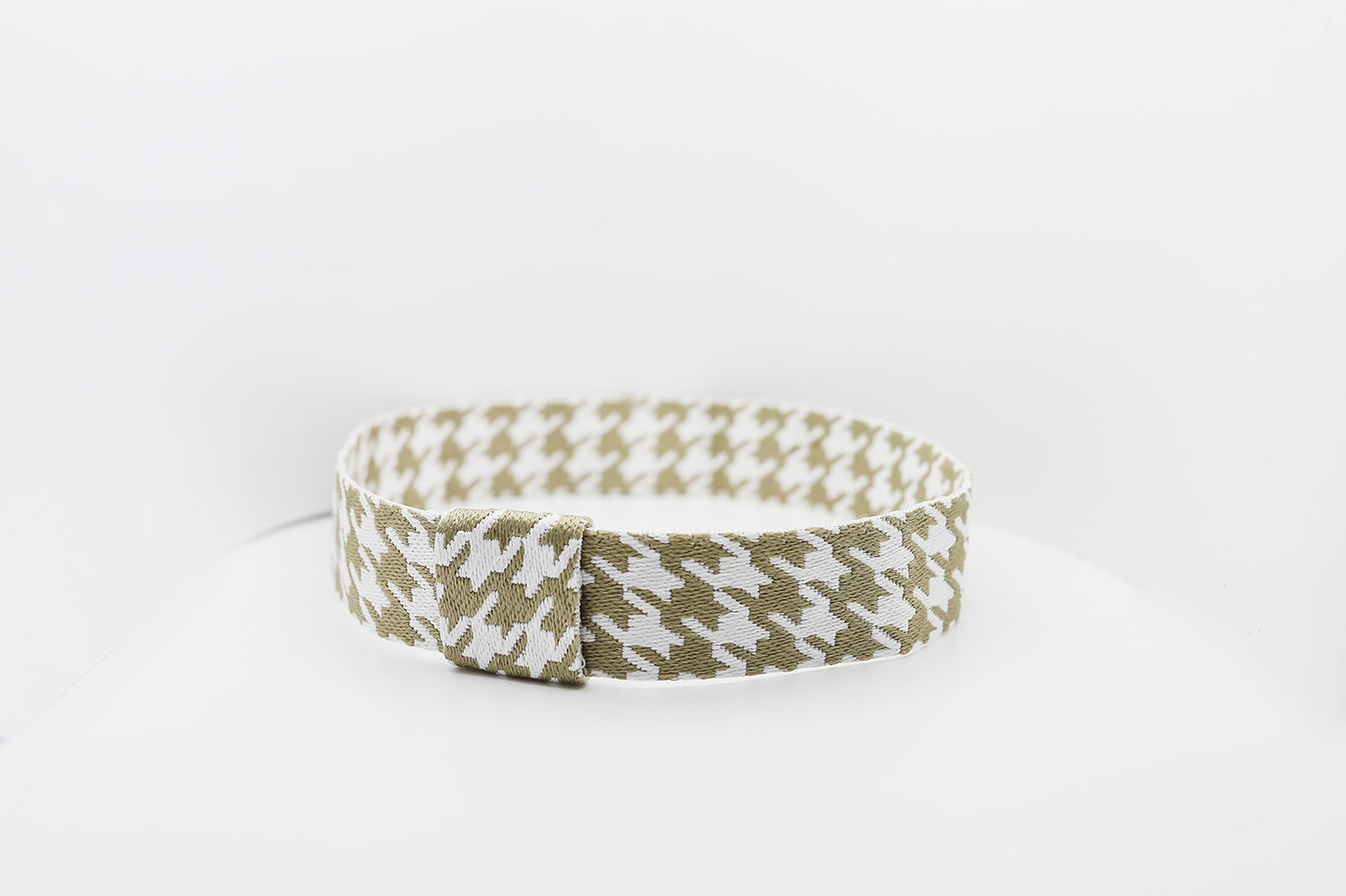 Khaki Houndstooth Hatband - Hattie Lapel