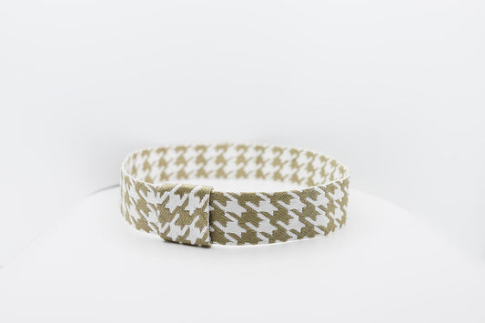 Khaki Houndstooth Hatband - Hattie Lapel