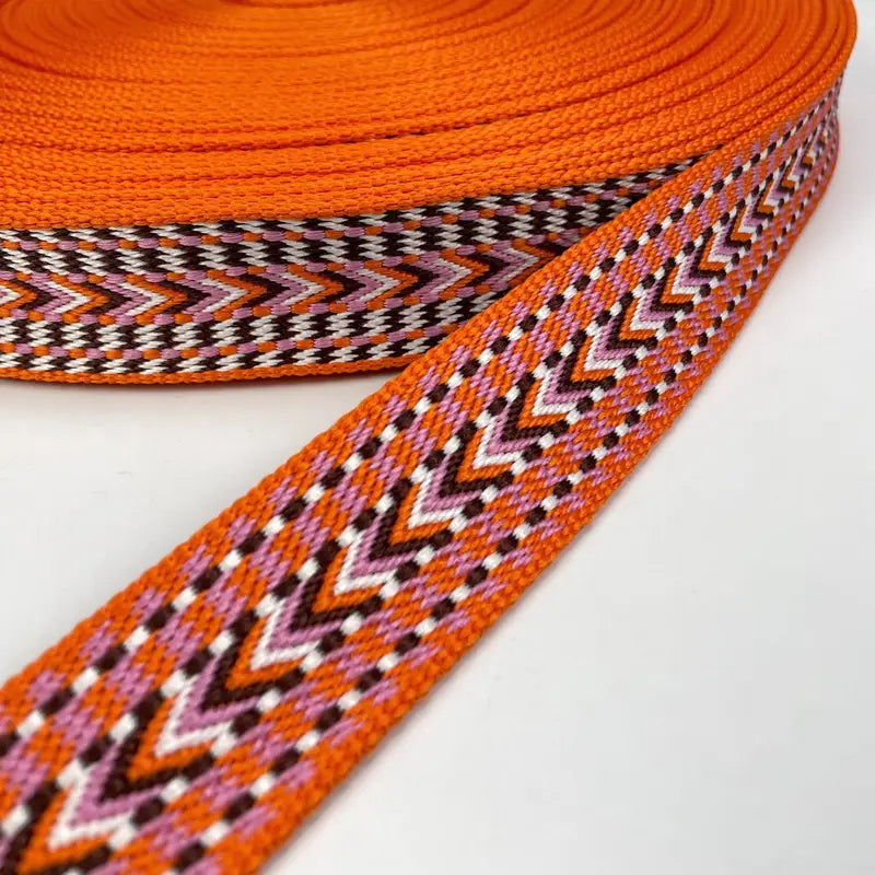 Orange Folk Hatband Pattern - Hattie Lapel