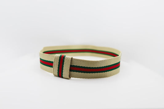 Red Green Tan Hatband - Hattie Lapel