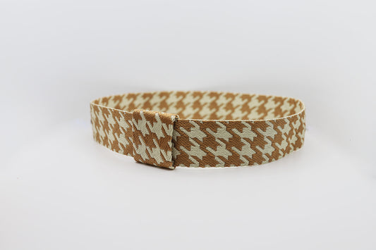Sandstone Houndstooth Hatband - Hattie Lapel