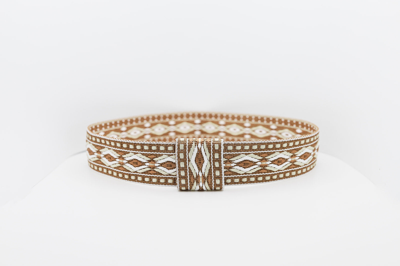 Tan White Bohemian Hatband - Hattie Lapel