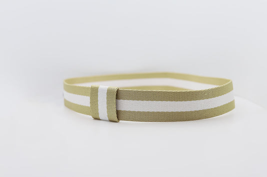 Beige White Stripe Hatband - Hattie Lapel