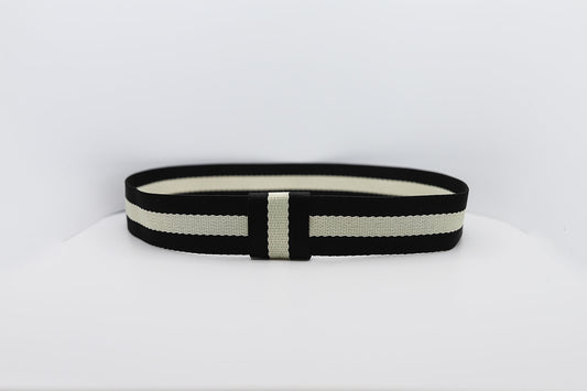 Black White Stripe Hatband - Hattie Lapel