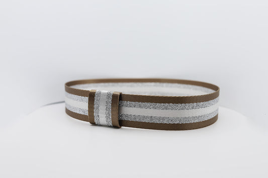 Chocolate Silvery Stripe Hatband - Hattie Lapel