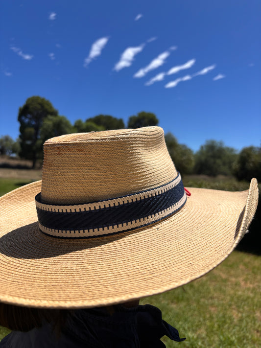 Navy Blue Luxury Hatband - Hattie Lapel