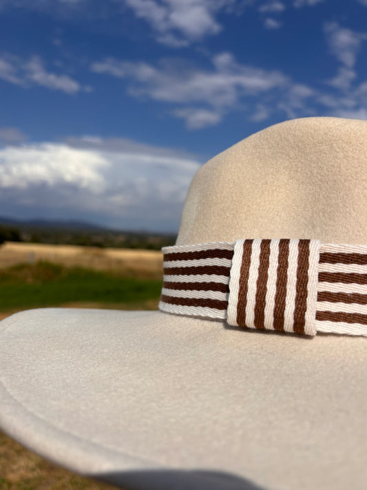 Brown Beach Stripe Hatband - Hattie Lapel