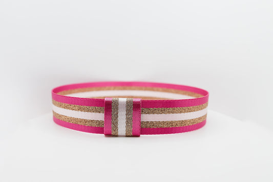 Pink Gold Stripe Hatband - Hattie Lapel