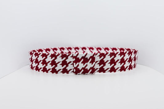Red Houndstooth Hatband - Hattie Lapel