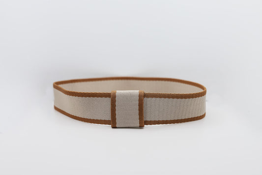 Tan Brown Wide Stripe Hatband - Hattie Lapel